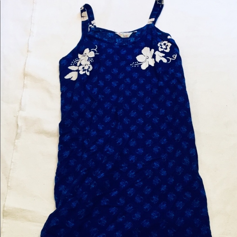 Cabali Blue Hawaiian Spaghetti Strap Maxi Dress